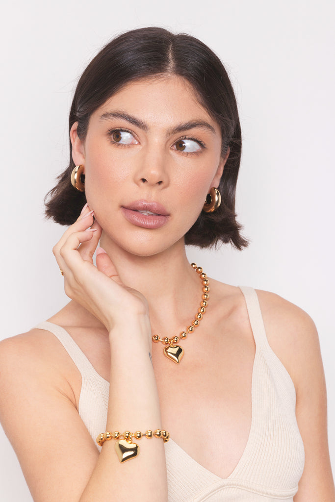 Cole Puffy Hoop, Gold