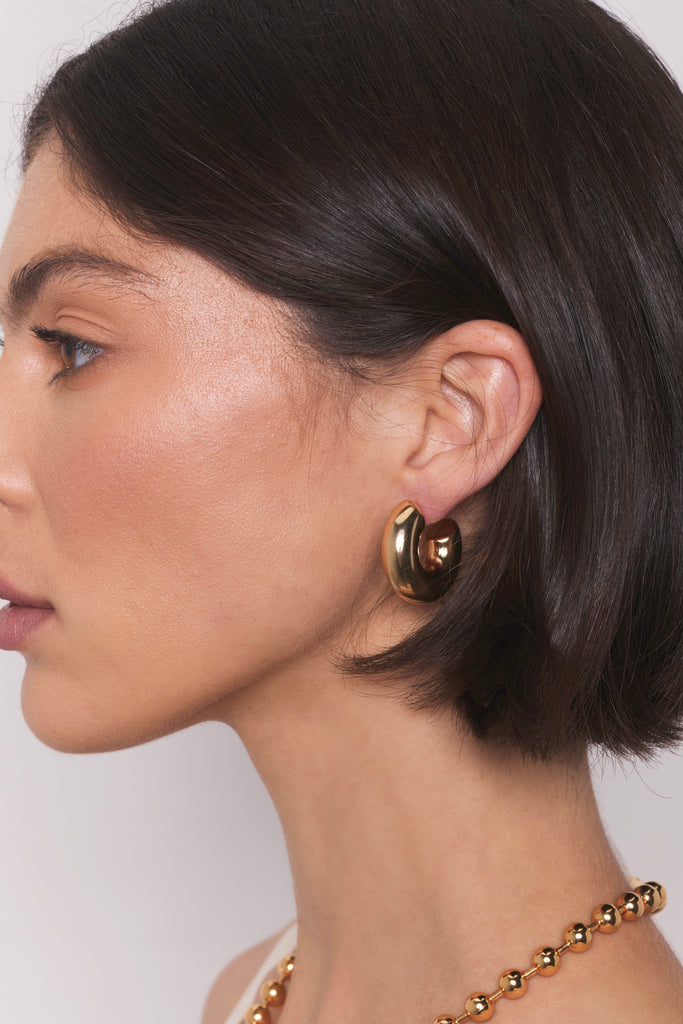 Cole Puffy Hoop, Gold