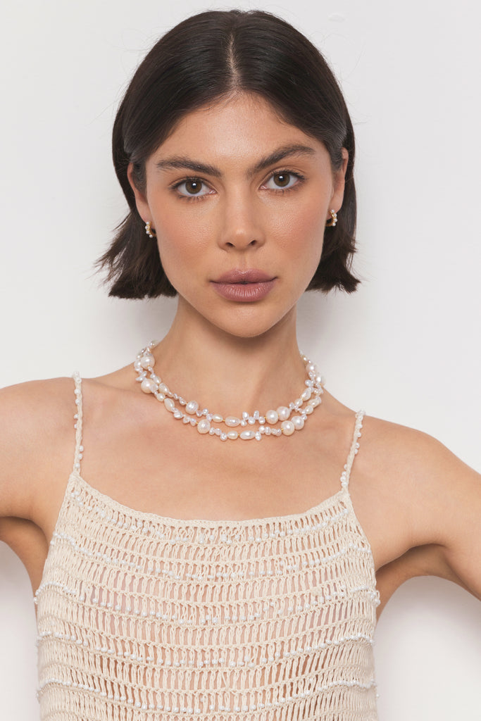 Kaia Pearl Huggy Hoop