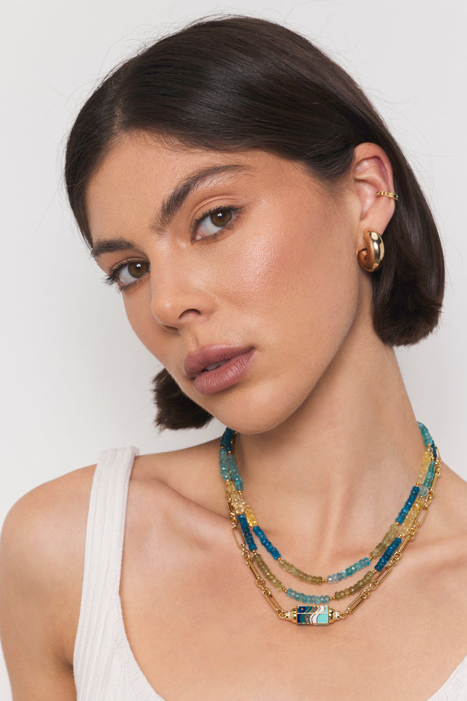Cole Puffy Hoops, Small Gold