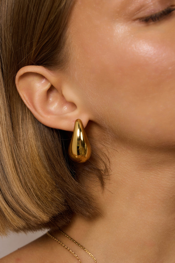 Gianna Large Teardrop Earrings, Gold