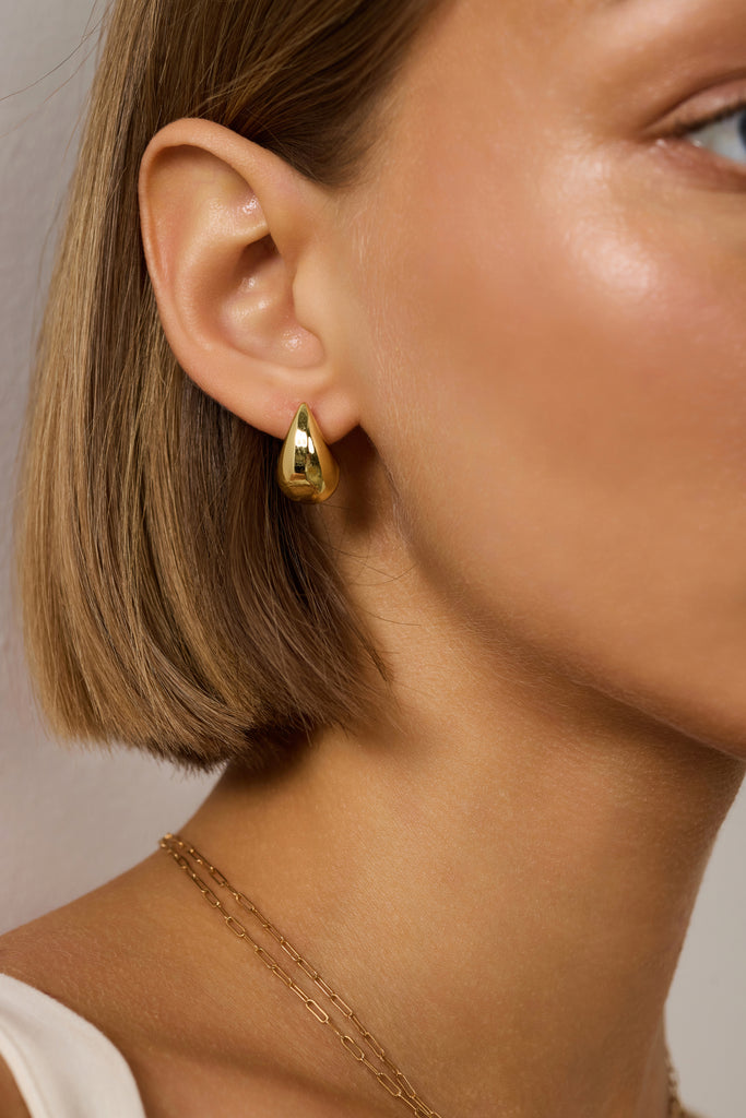 Gianna Small Teardrop Earrings, Gold