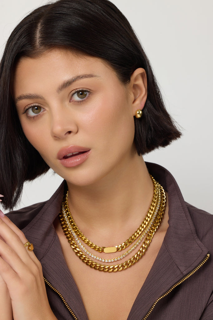 Carrie ID Necklace, Gold