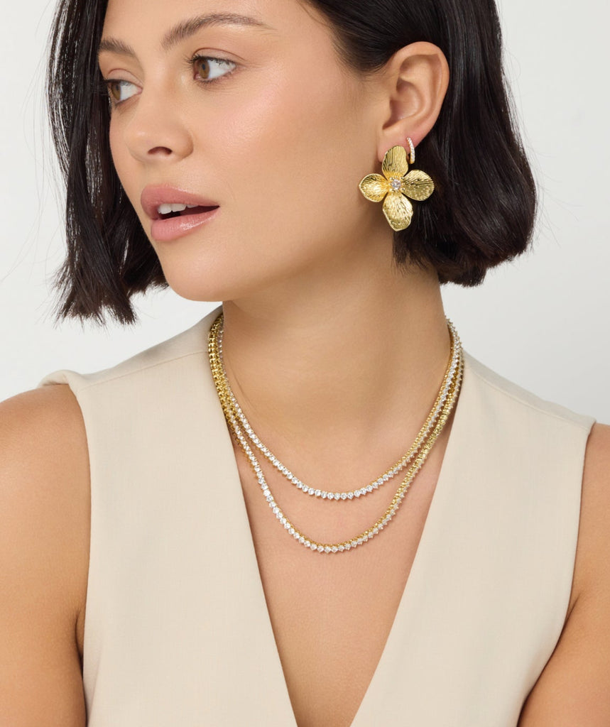 Venus Tennis Necklace, Gold