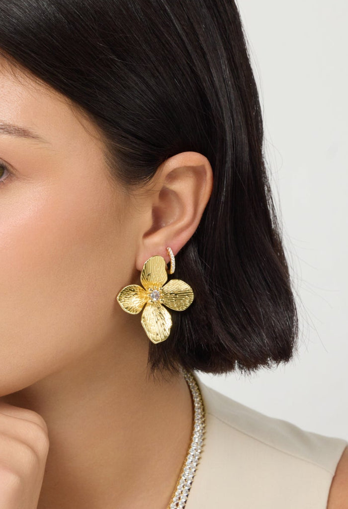 Flora Stud Earring, Gold