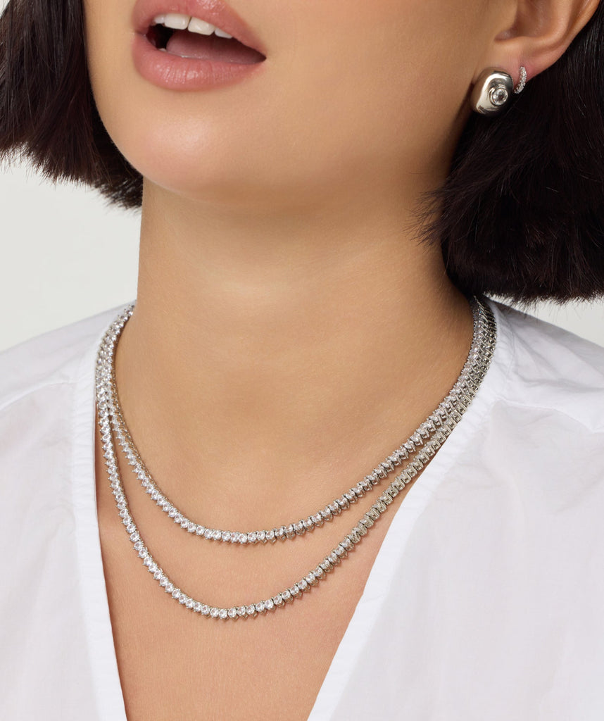 Venus Tennis Necklace, Silver