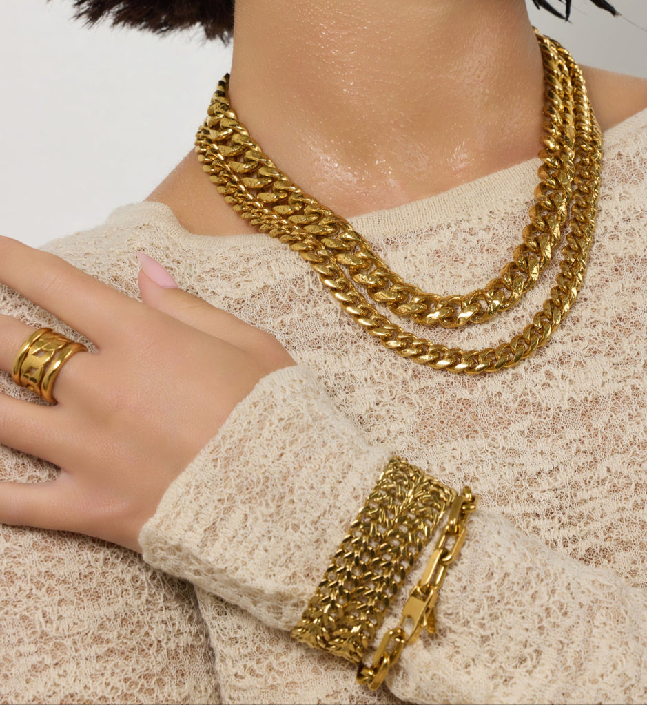 Curb Chain Ring, Gold