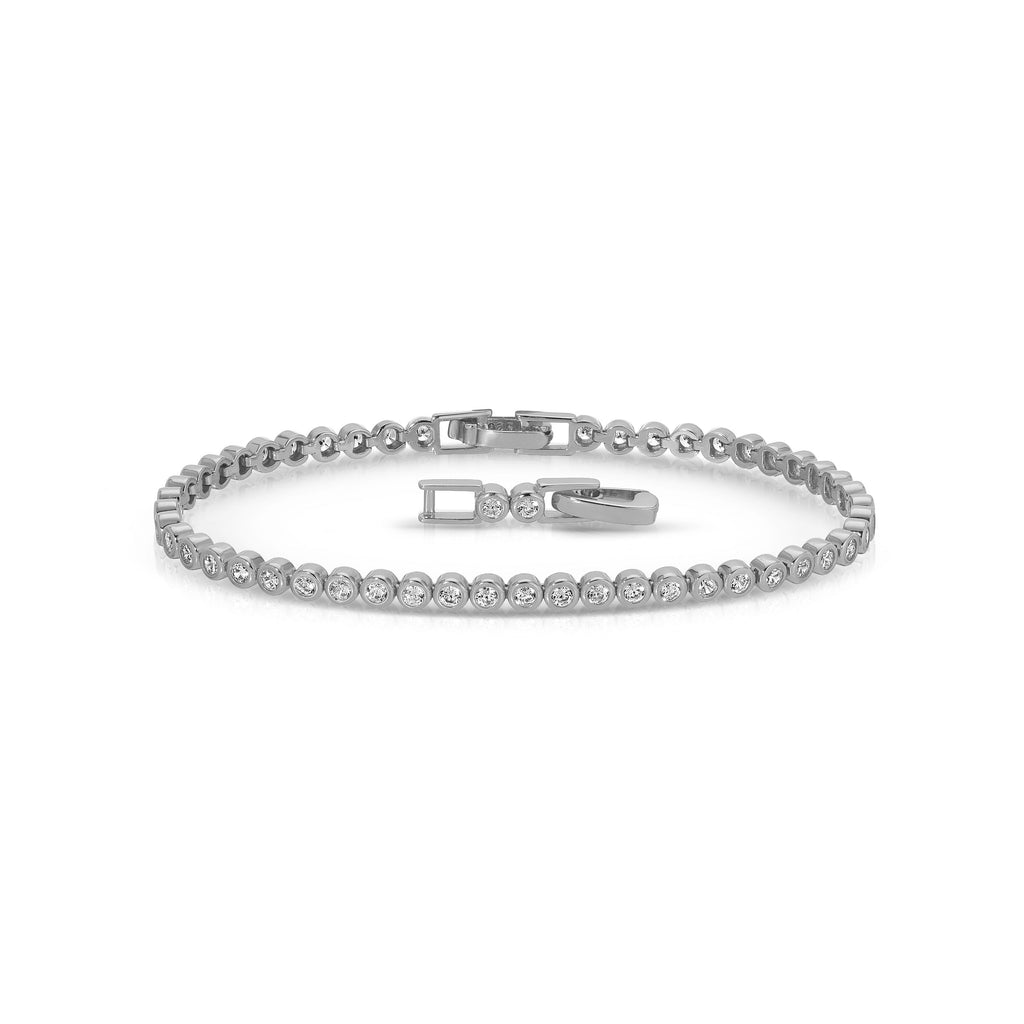 Serena Tennis Bracelet, Silver