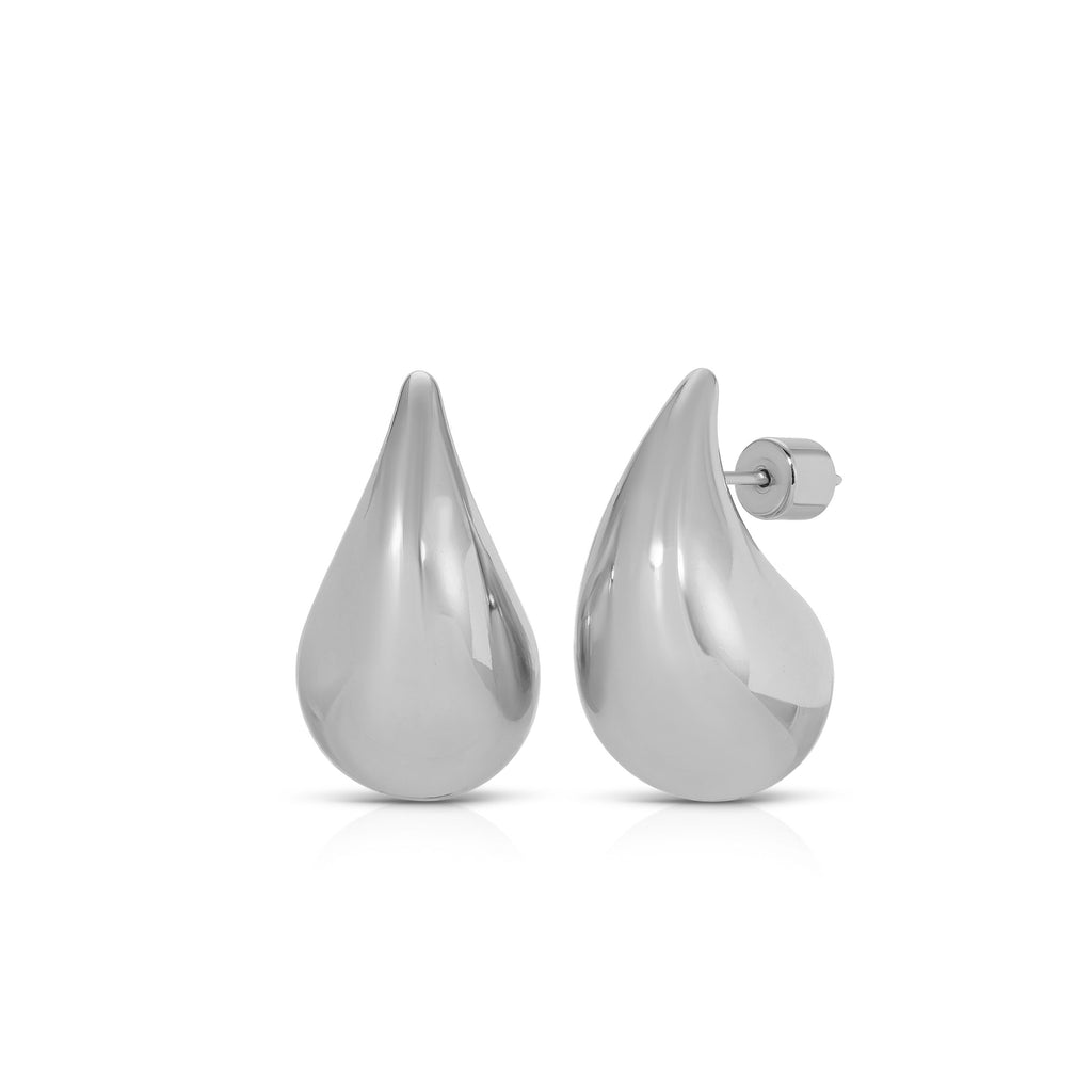 Gianna Medium Teardrop Earrings, Silver