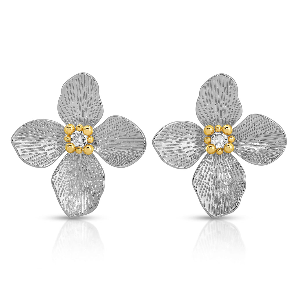 Flora Stud Earring, Silver