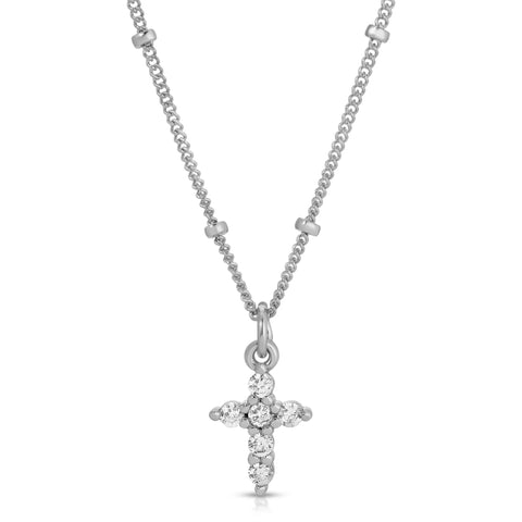 Stone Drop Choker, Freshwater Pearl Cross