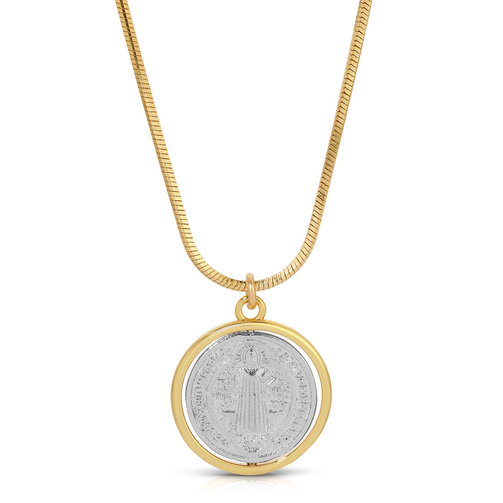 Saint Benedict Coin Necklace