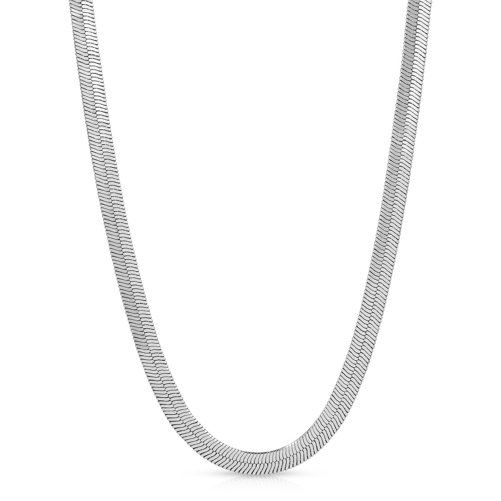 Shaye Herringbone Necklace, Rhodium