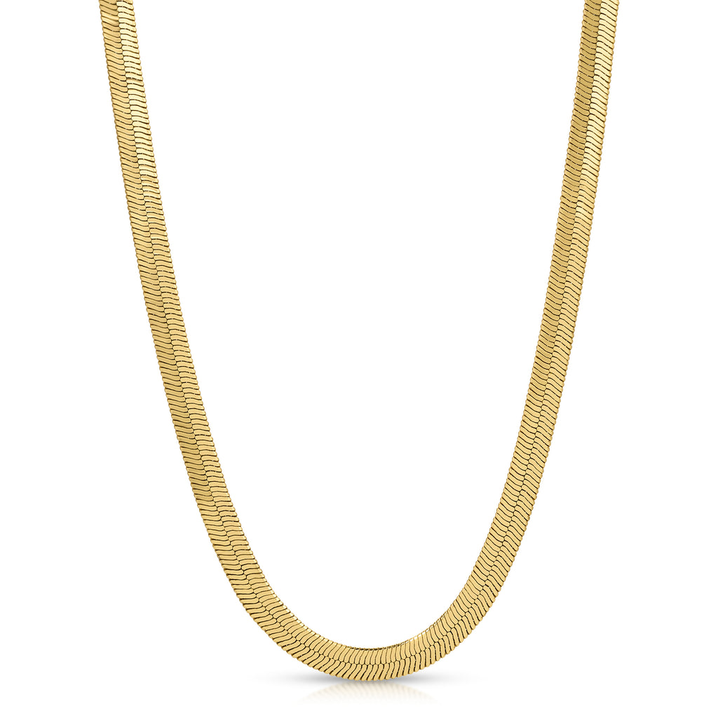 Shaye Herringbone Necklace, Gold