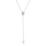 Roma Rosary Cz Necklace, Silver