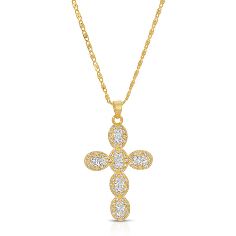 Lucia Rosary Lariat Necklace, White