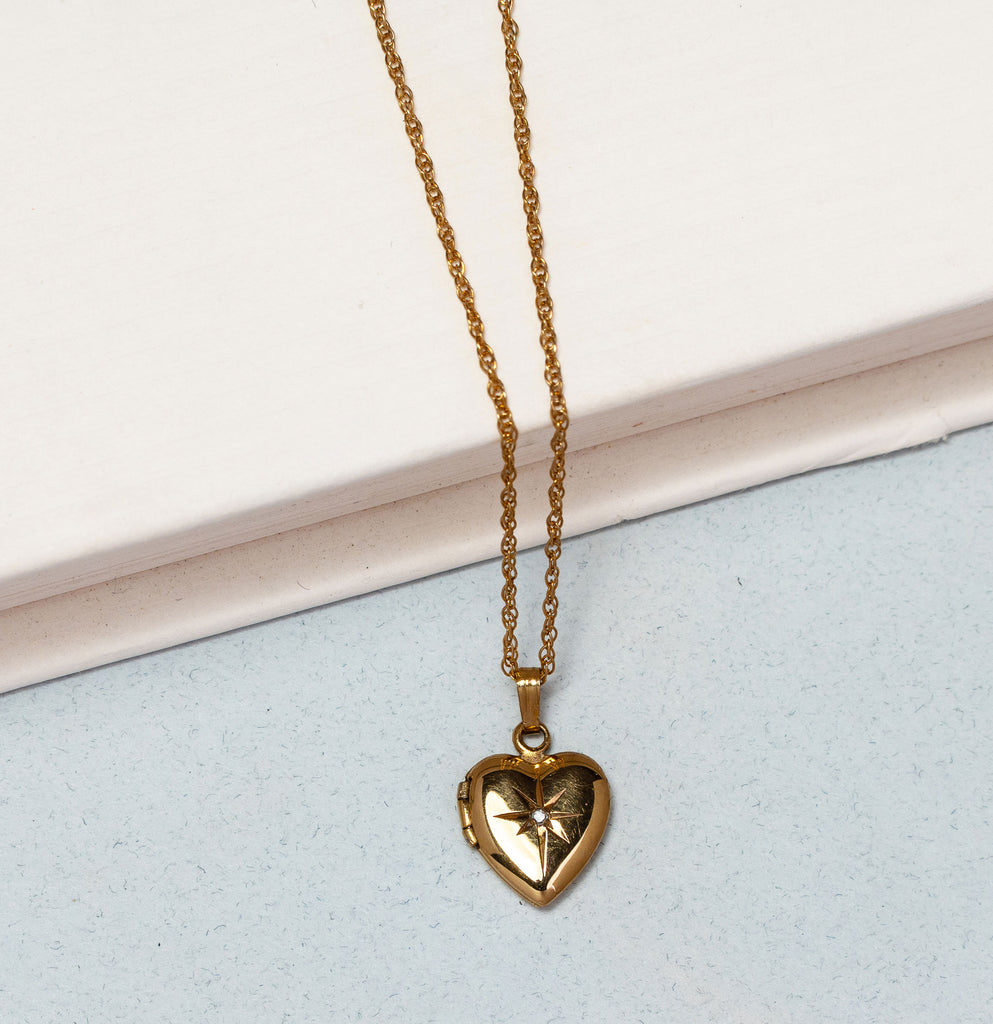 Willa Vintage Heart and Diamond Locket