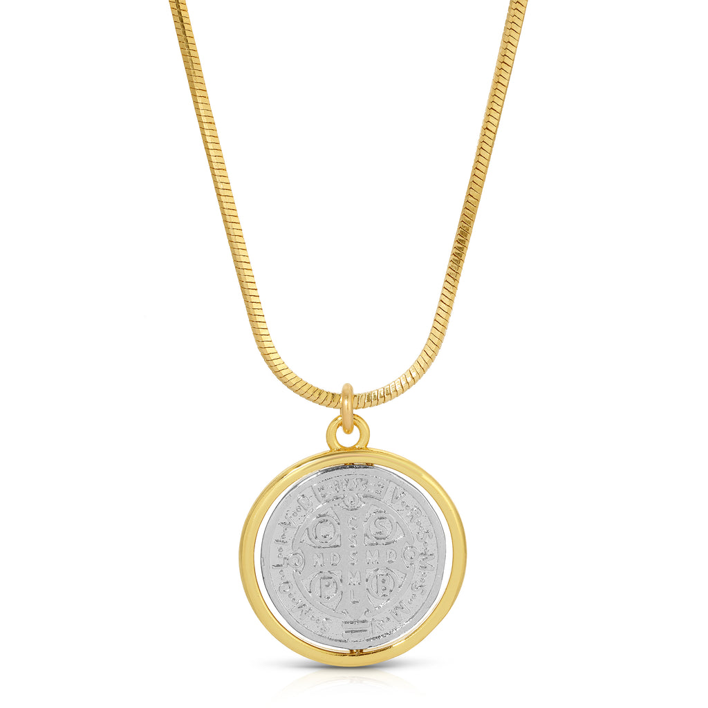 Saint Benedict Swivel Coin Necklace