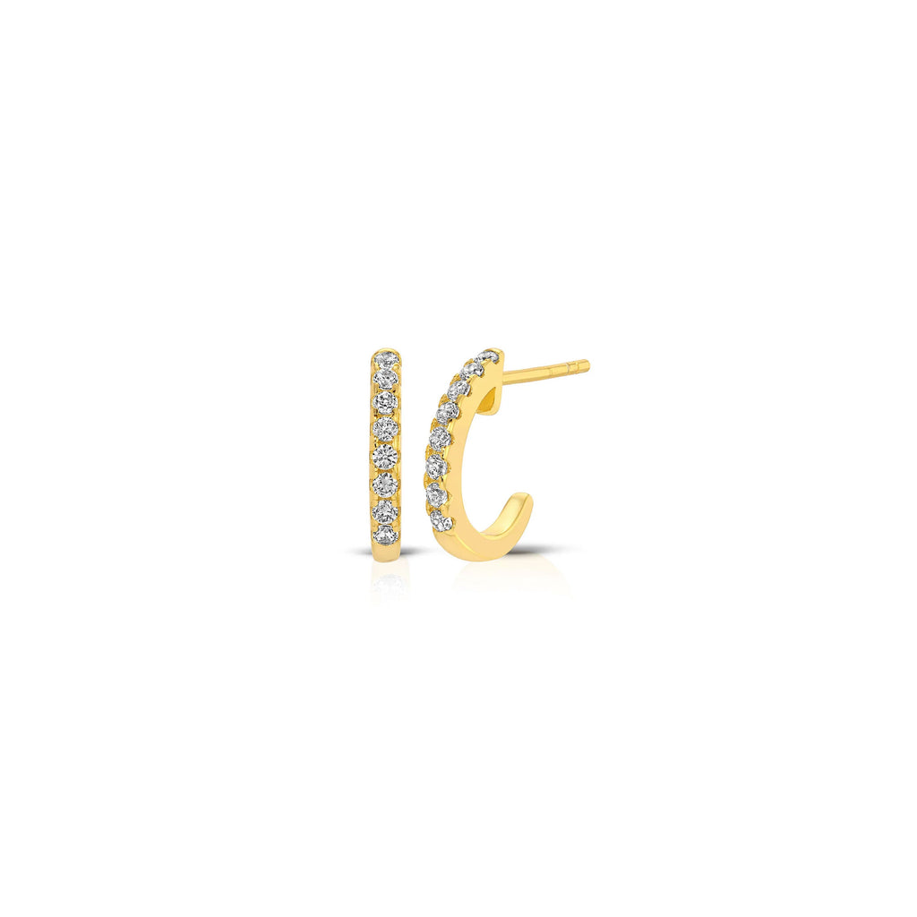 Charly Cz Crescent Hoop, Gold