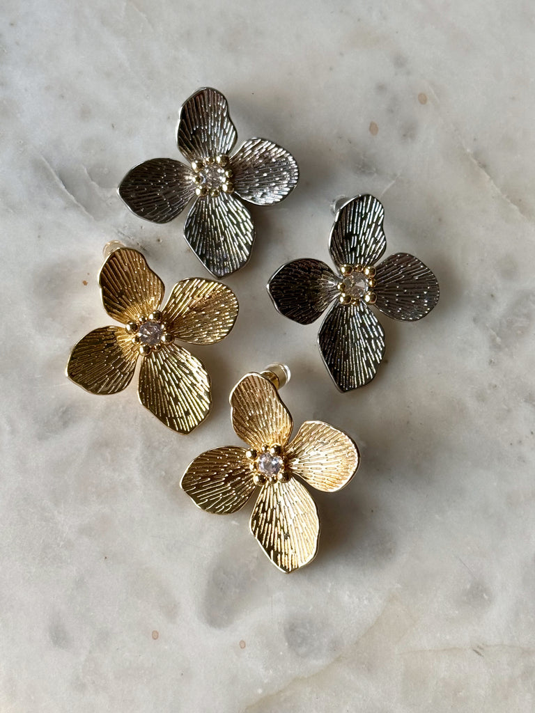 Flora Stud Earring, Silver