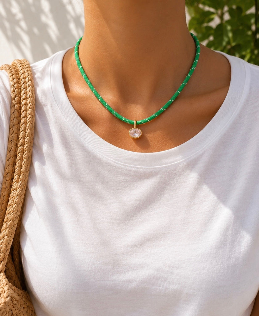 Marin Necklace, Green