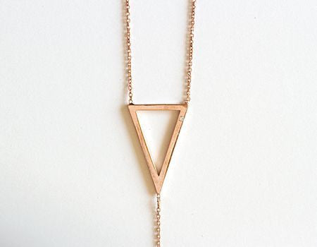 Its Goin Down Lariat Necklace, Rose Gold