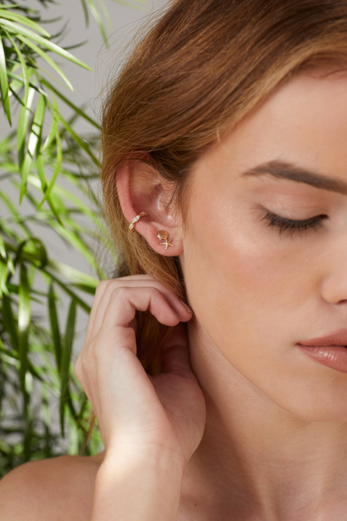 Mismatched Sea Shell Studs