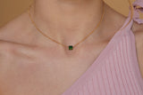 Stone Drop Choker, Emerald Cz