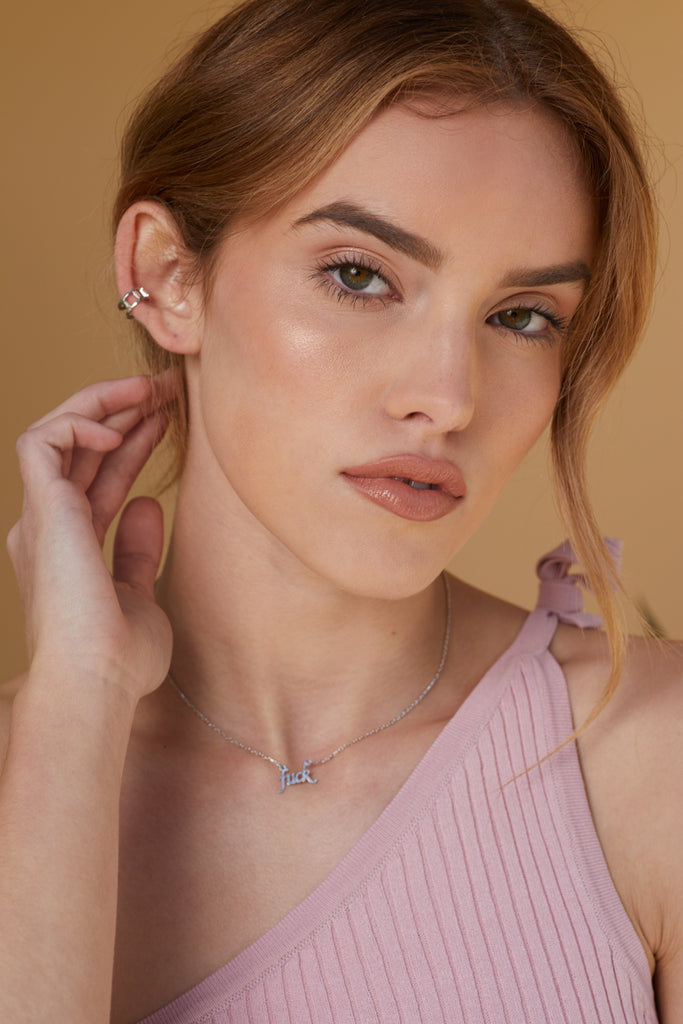 F*ck It Necklace, Silver