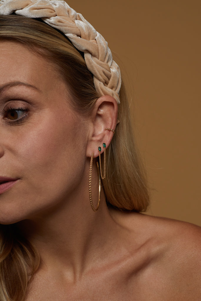 Tova Double Earring, Emerald