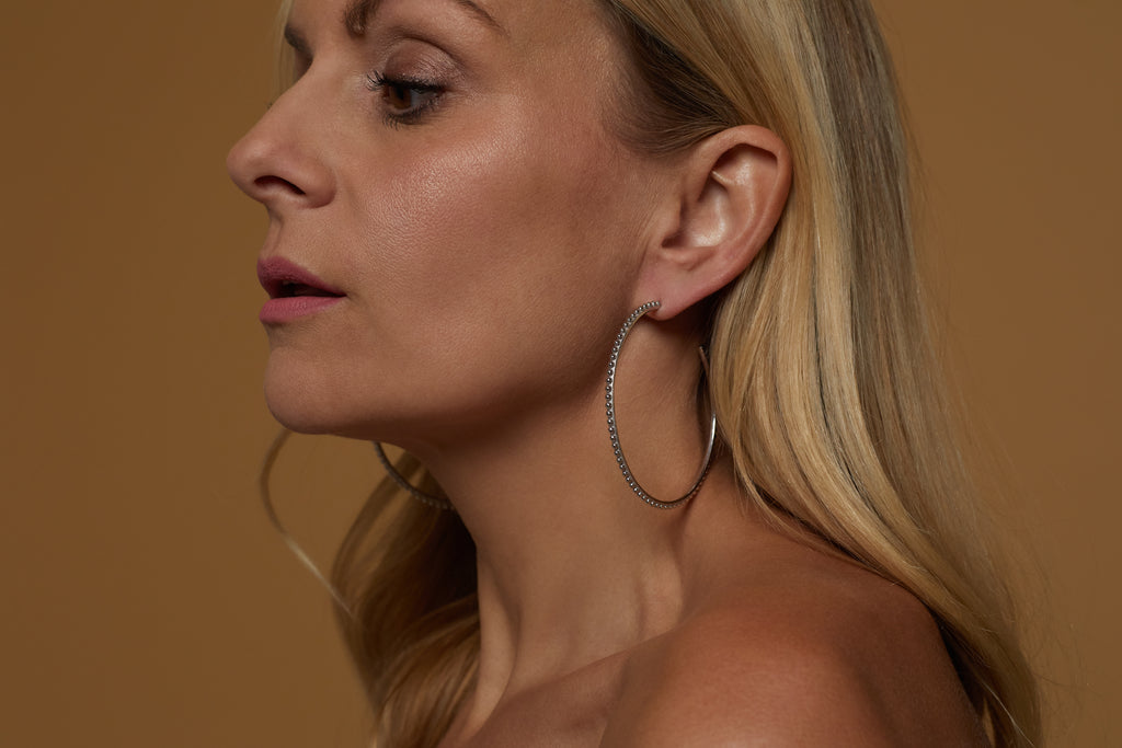 Nebula Large Hoop, Silver