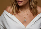 Stone Drop Choker, Freshwater Pearl Cross
