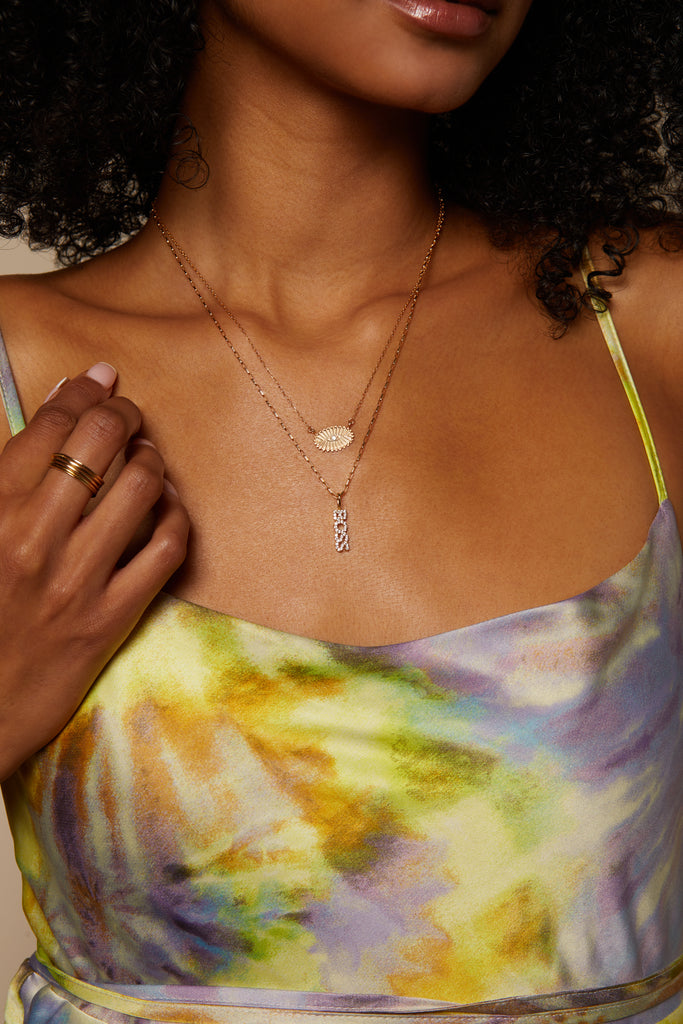 Boss Cz Necklace, Gold