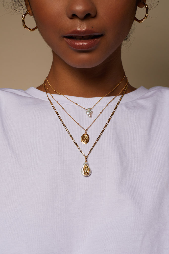 Mother Mary Necklace, Gold