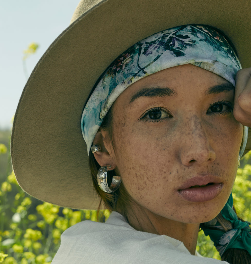 festival fashion vintage style aztec hoops in sterling silver