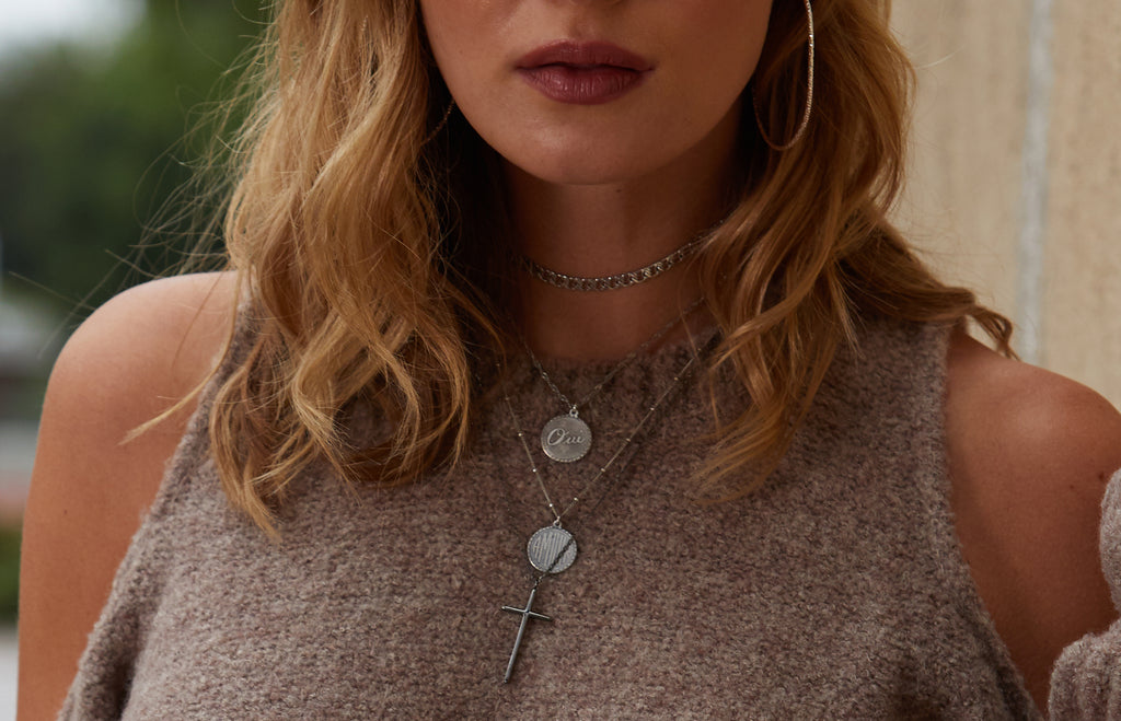 Amour Charm Necklace, Silver