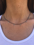 Dea Opal Dark Rhodium Drop Choker