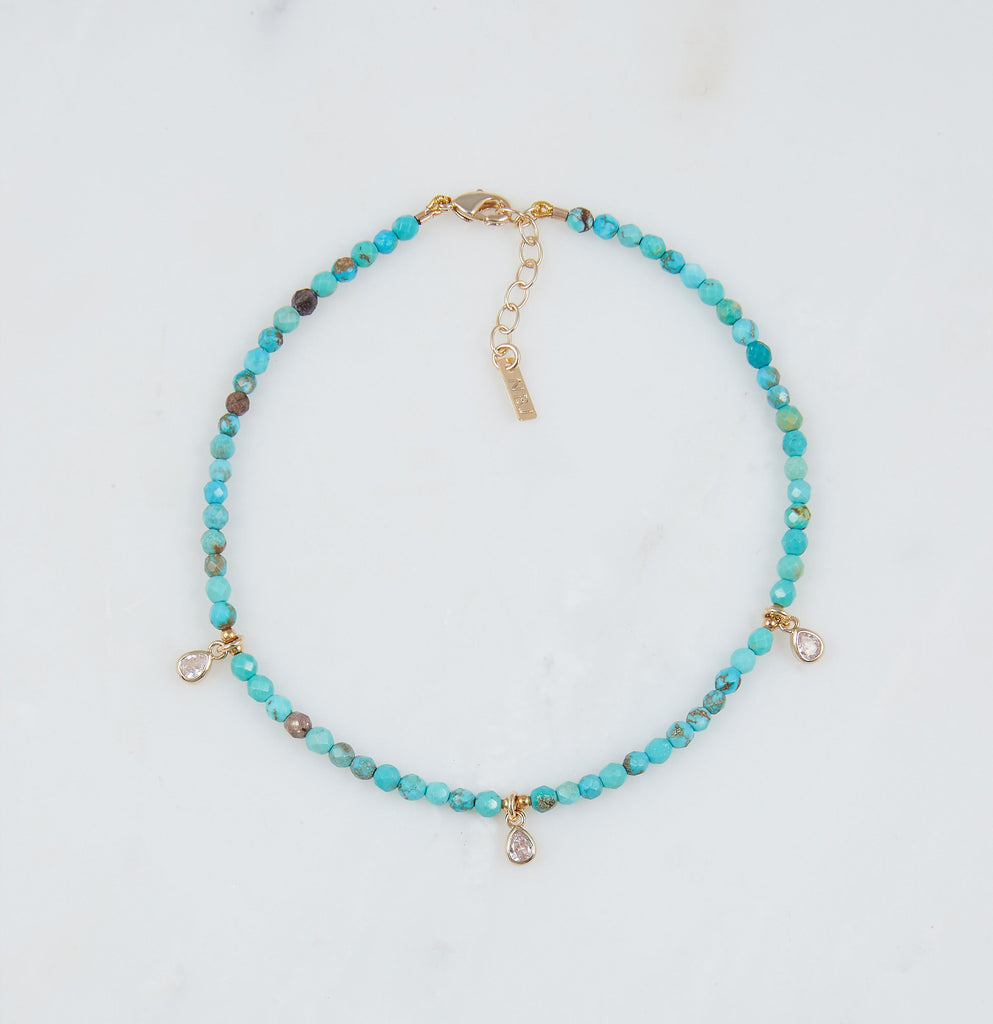 Sorrento Anklet, Turquoise