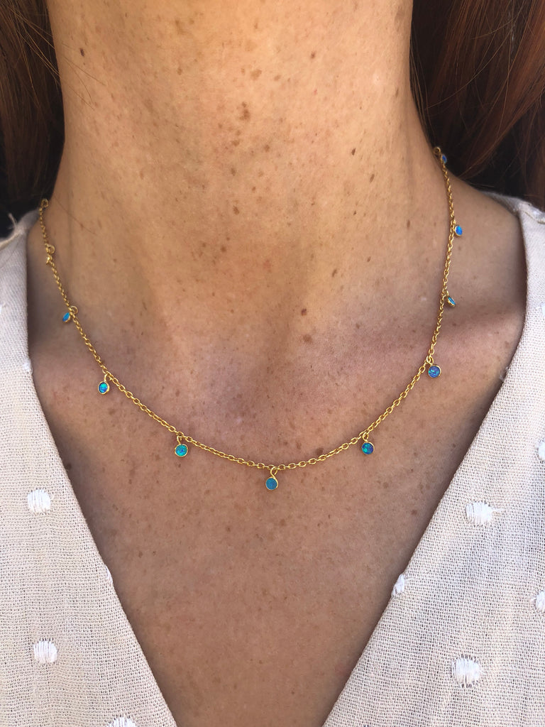 Dea Blue Opal Drop Choker