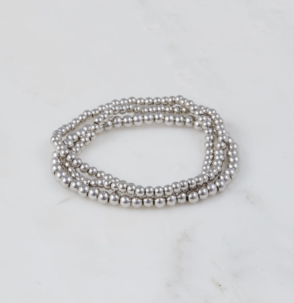 Bella Trois Bracelet Set, Rhodium