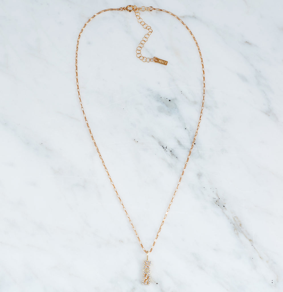 Boss Cz Necklace, Gold