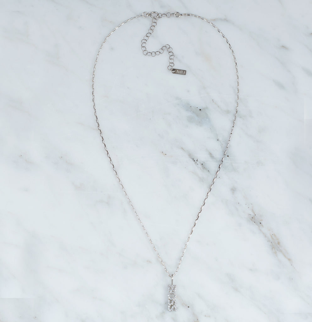 Boss Cz Necklace, Rhodium