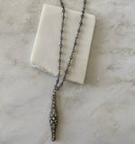 Annalise Vintage Pave Bar Necklace