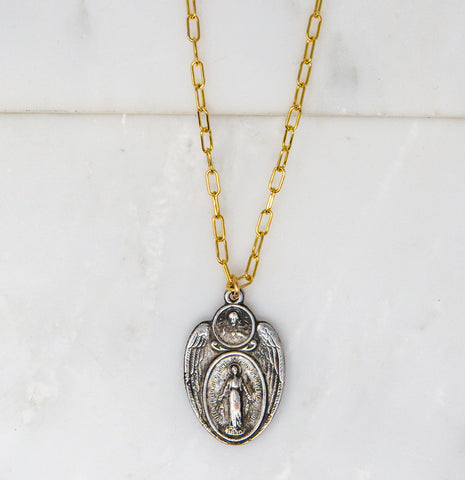Rita Victorian Etched Gold Locket, Reversible