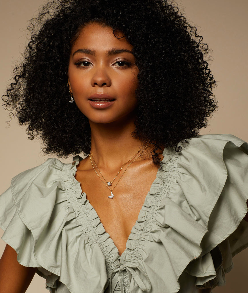 Mariposa, Rhodium Necklace