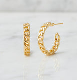 Parker Chain Link Hoops, Gold