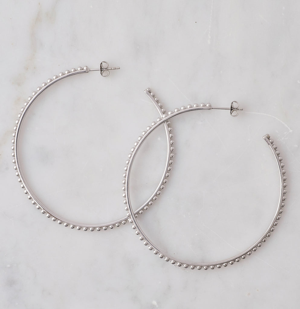 Nebula Large Hoop, Silver