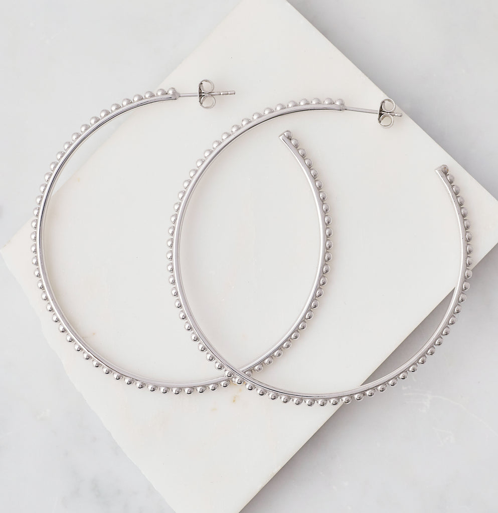 Nebula Large Hoop, Silver