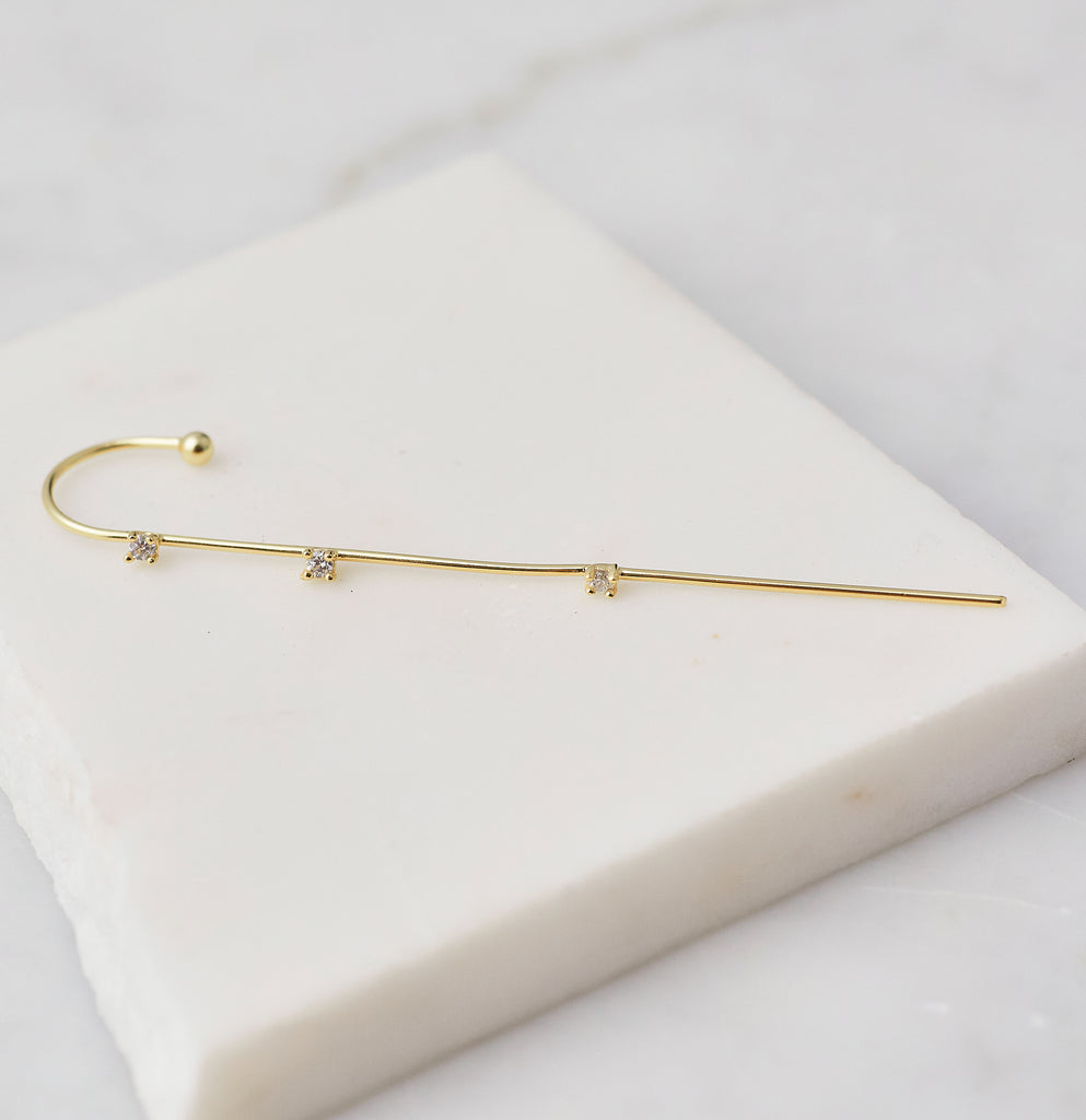 Gia Bar Pin Ear Cuff, Gold