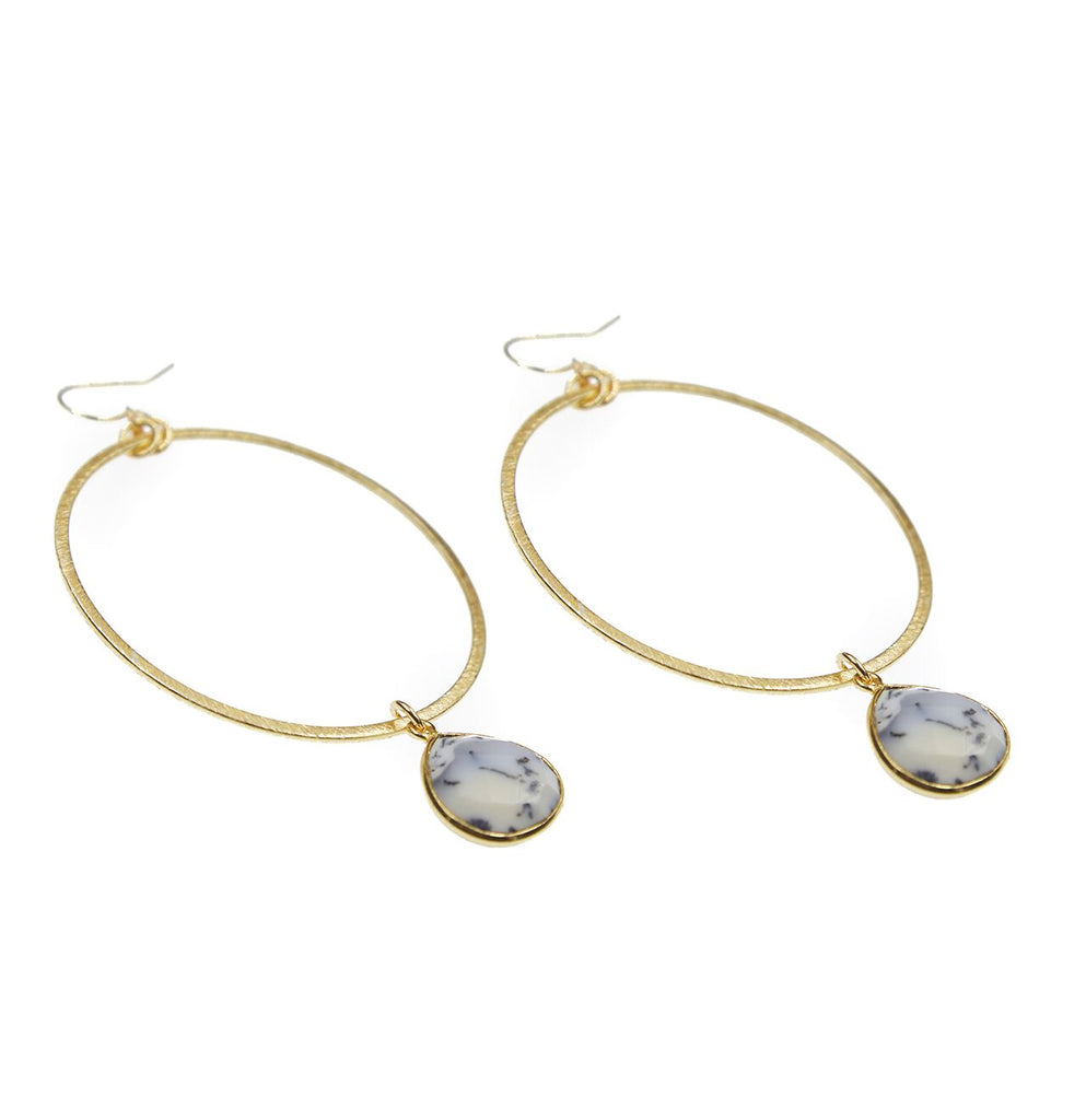 Firenze Dendritic Opal Hoops